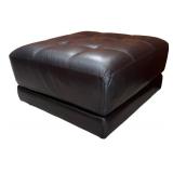 Brown Leather Ottoman by Macy
