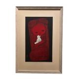 Kaoru Kawano – Girl and Candle & Kaoru Kawano – Girl and Bird Framed Art Prints