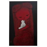 Kaoru Kawano – Girl and Candle & Kaoru Kawano – Girl and Bird Framed Art Prints