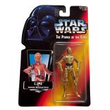 Vintage Star Wars Figurines Original Packaging / "The Power of the Force", "3-3PO" Stormtrooper, Yoda & Boba Fett