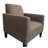 Gray Tone Upholstered Chair with Ottoman