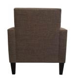 Gray Tone Upholstered Chair with Ottoman