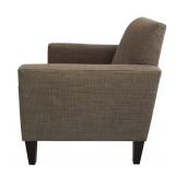 Gray Tone Upholstered Chair with Ottoman