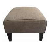 Gray Tone Upholstered Chair with Ottoman