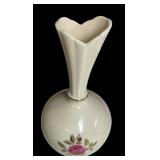 Vintage Lenox Rhodora Pink Rose Vase With 24K Gold Trim 8" Tall