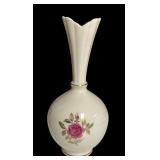 Vintage Lenox Rhodora Pink Rose Vase With 24K Gold Trim 8" Tall
