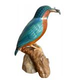 Beautiful Bone China Spode Bird on a Rock Catching Fish