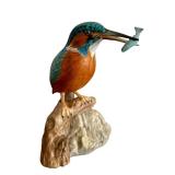 Beautiful Bone China Spode Bird on a Rock Catching Fish