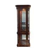 Gorgeous Curved Glass Lighted Curio Cabinet