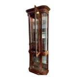 Gorgeous Curved Glass Lighted Curio Cabinet
