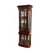 Gorgeous Curved Glass Lighted Curio Cabinet