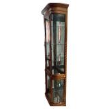 Gorgeous Curved Glass Lighted Curio Cabinet