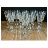 Ten Elegant Waterford Kylemore Claret Crystal Glasses