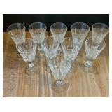 Ten Elegant Waterford Kylemore Claret Crystal Glasses