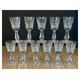 Eleven Waterford Kylemore Claret Crystal Stemmed Glasses