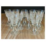 Eleven Waterford Kylemore Claret Crystal Stemmed Glasses