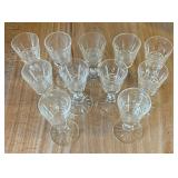 Eleven Waterford Kylemore Claret Crystal Stemmed Glasses