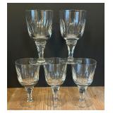 Five Vintage Fostoria Goblets