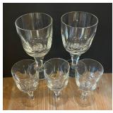 Five Vintage Fostoria Goblets