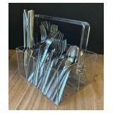Hampton Silversmiths Flatware with Lucite Holder