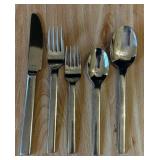 Hampton Silversmiths Flatware with Lucite Holder