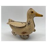 Vintage Antique Metal Duck Pull Toy
