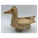 Vintage Antique Metal Duck Pull Toy