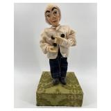 Vintage Animated Music Box Figure on Decorative Base