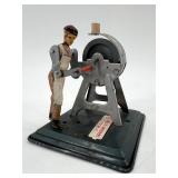 Collection of Vintage Tin Toys: Fleischmann Grinding Stones and Tom and Dick Railroad Handcar