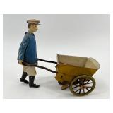 Vintage Lehmann Tap Tap Tin Wind-Up Toy with Cart