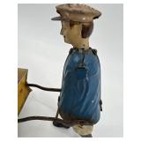 Vintage Lehmann Tap Tap Tin Wind-Up Toy with Cart