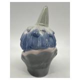 Lladro Porcelain Clown Figurine with Blue Hair and Pointed Hat