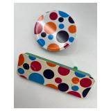 Vintage Tin Clown and Polka Dot Noise Makers Set