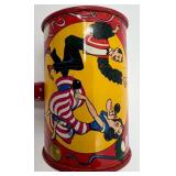 Vintage Tin Clown and Polka Dot Noise Makers Set