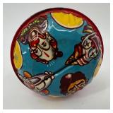 Vintage Tin Clown and Polka Dot Noise Makers Set