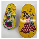 Collection of Vintage Colorful Tin Noisemakers
