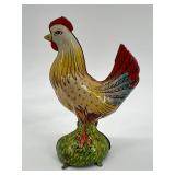 Vintage Tin Toy Set: Cackling Hen of Paradise and Chick