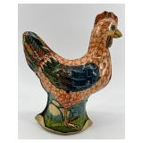 Vintage Tin Toy Set: Cackling Hen of Paradise and Chick
