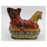 Pair of Vintage Baldwin Mfg Co Inc Tin Toy Chickens