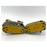 Pair of Vintage Baldwin Mfg Co Inc Tin Toy Chickens