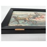 Victorian Shell Pincushion and Framed Antique Postcard