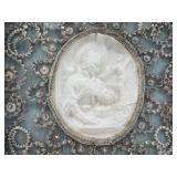 Antique Reliquary with Wax Medallion and Ornate Frame