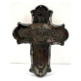 Antique Victorian Metal Cross Plaques with 