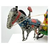 Vintage USSR Tin Wind-Up Toy with Clown and Horse