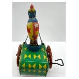 Vintage USSR Tin Wind-Up Toy with Clown and Horse