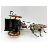 Vintage USSR Tin Wind-Up Toy with Clown and Horse