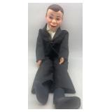 Vintage Ventriloquist Dummy with Black Suit and Movable Mouth