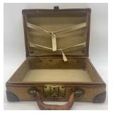 Vintage Jointed Teddy Bear with Wicker Suitcase by Jenny