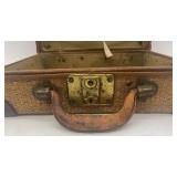 Vintage Jointed Teddy Bear with Wicker Suitcase by Jenny