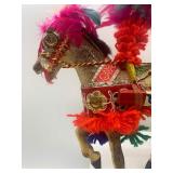 Set of 2 Decorated Sicilian Carretto Horse Cart Figurines